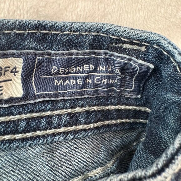 MissMe Womens Flare Jeans Size28 Denim Mid-RiseJP5443F4 Embellished Back Pockets - Picture 5 of 11